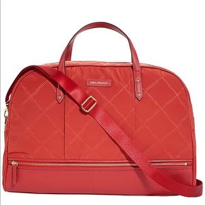 Vera Bradley Preppy Poly Travel Tango Red Duffel